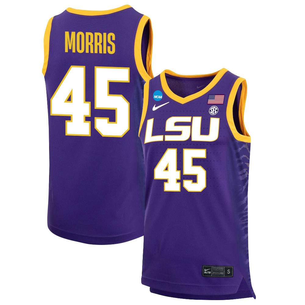 Alexis Morris 45 LSU Tigers 2023 NCAA  Stitched Jersey – Purple