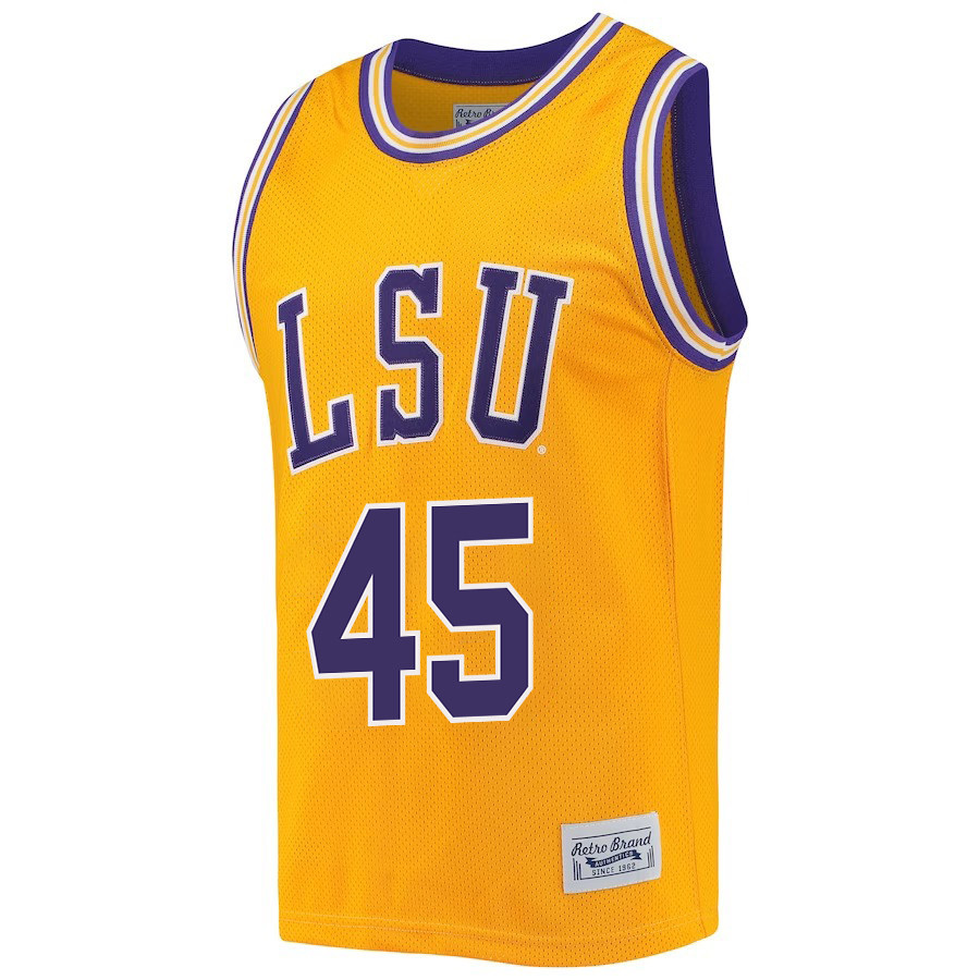 Alexis Morris 45 LSU Tigers 2023 NCAA  Stitched Jersey Retro- Gold