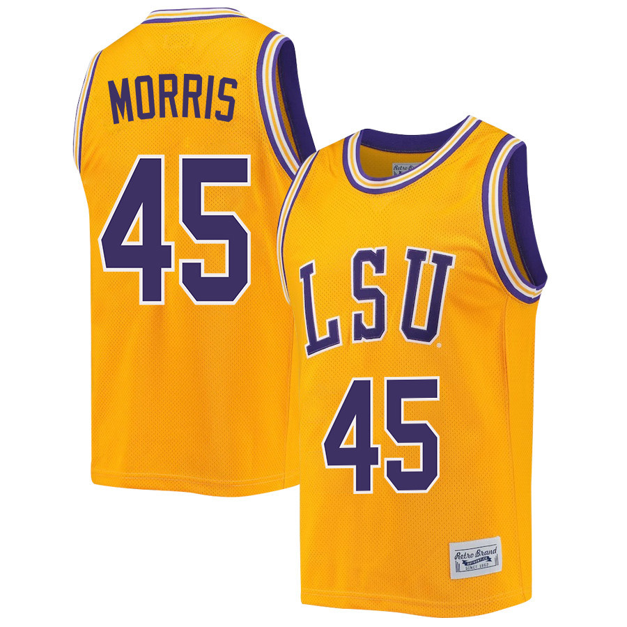 Alexis Morris 45 LSU Tigers 2023 NCAA  Stitched Jersey Retro- Gold