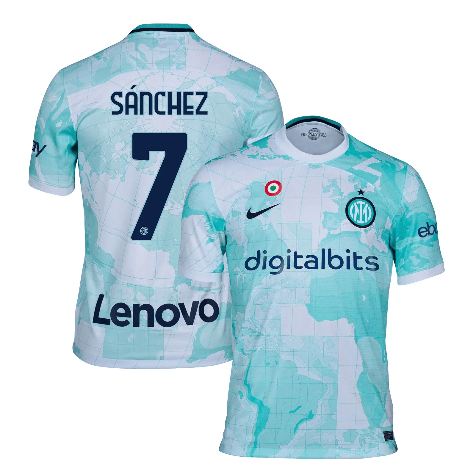 Alexis Sánchez 7 Inter Milan 2022/23 Away Men Jersey – Light Green