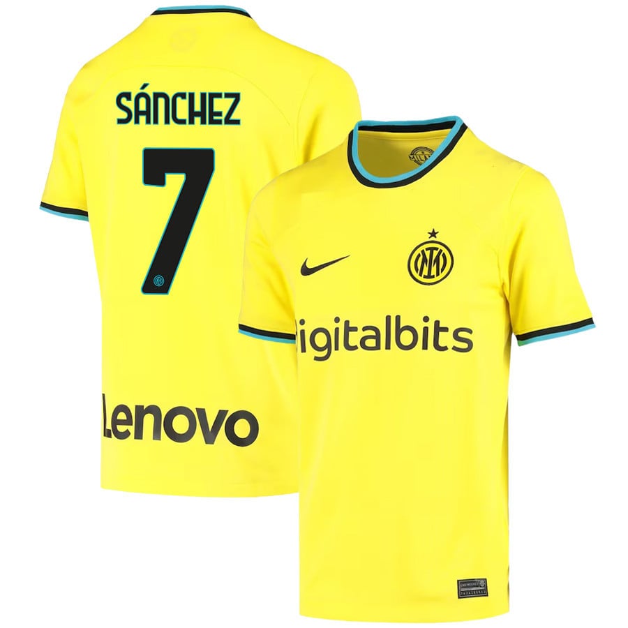 Alexis Sánchez 7 Inter Milan 2022/23 Third Jersey – Youth, Yellow