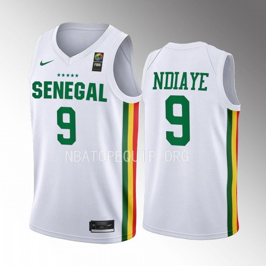 Alga Ndiaye Senegal FIBA World Cup White Jersey Home #9