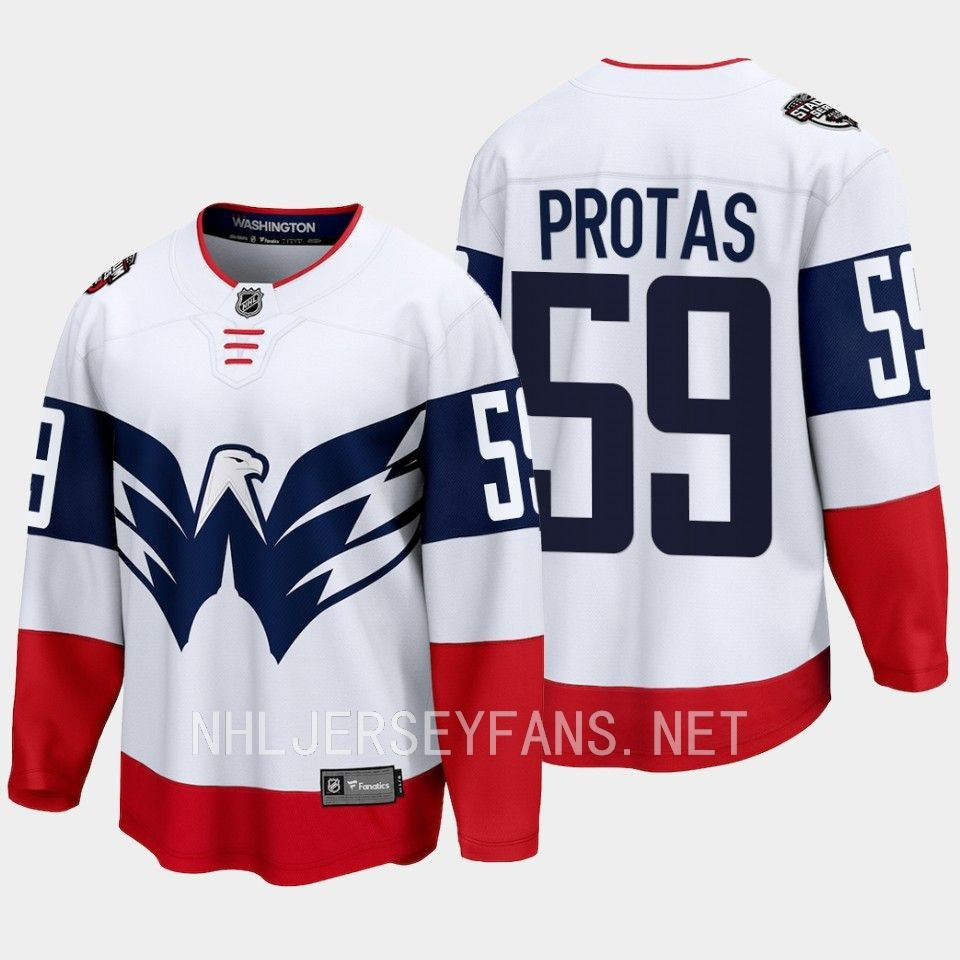 Aliaksei Protas 59 Washington Capitals 2023 Stitched Jersey Stadium White Primegreen