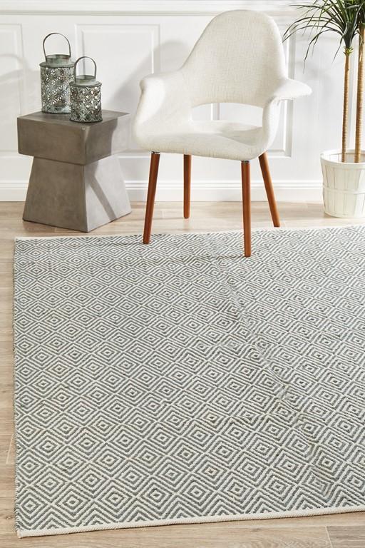 Alice Diamond Blue Flatweave Limited Edition Rectangle Rug
