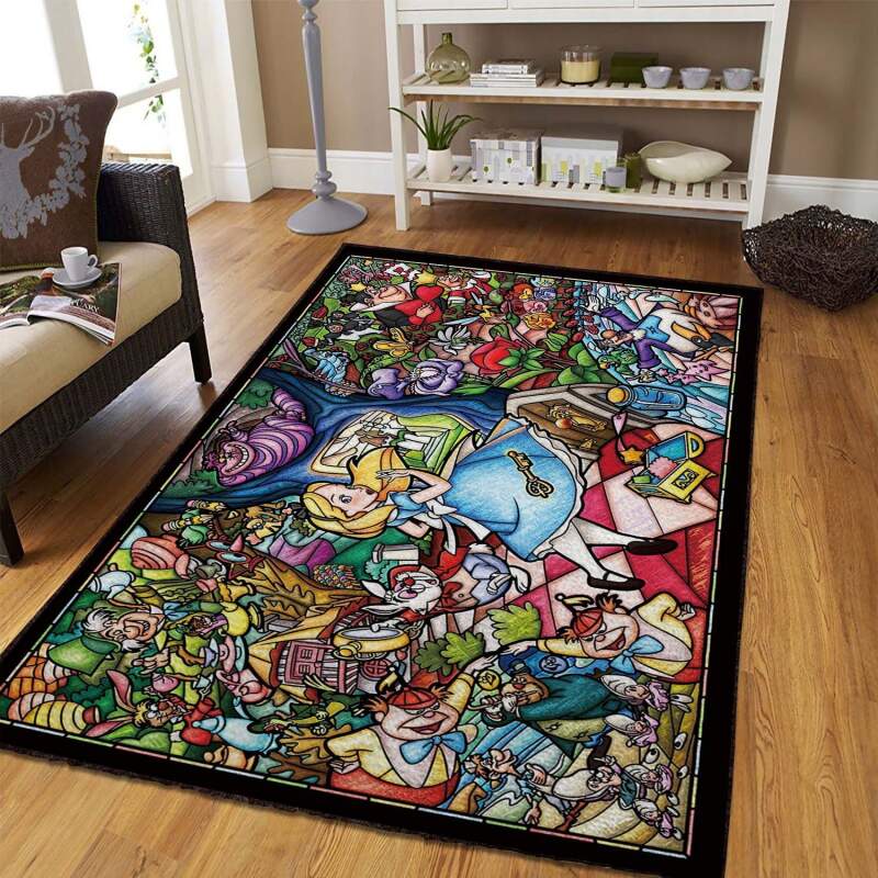 Alice In The Wonderland Area Rectangle Rug