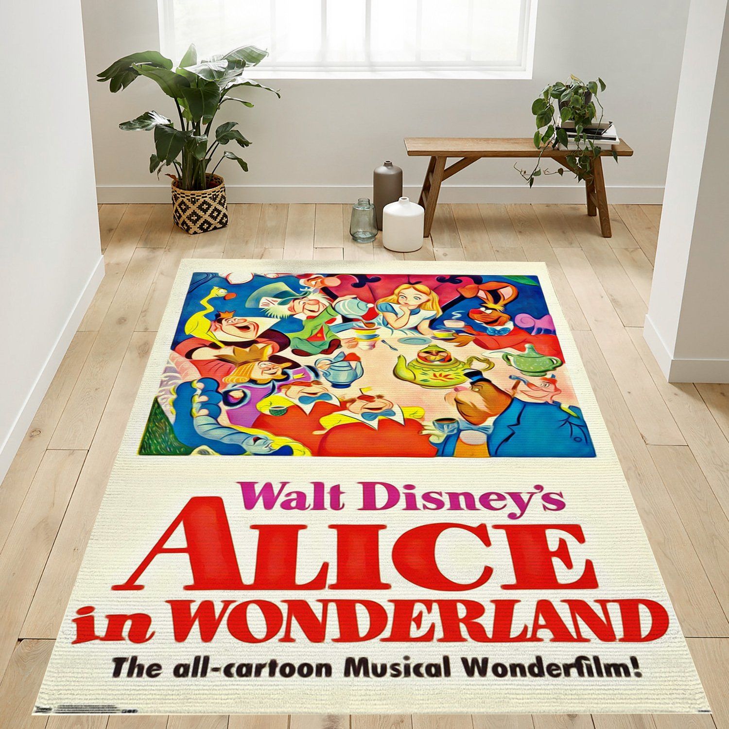 Alice In Wonderland Rectangle Rug – Custom Size And Printing