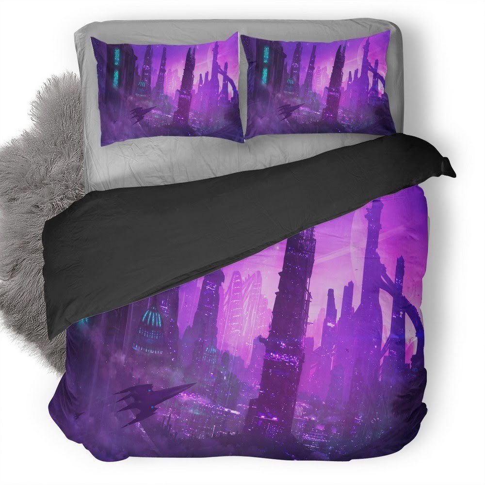 Aliens City 3D Customized Duvet Cover Bedding Set