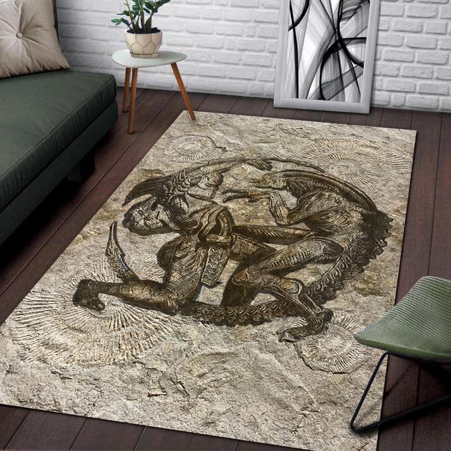 Aliens Vs Predator Fossil Area Rectangle Rug