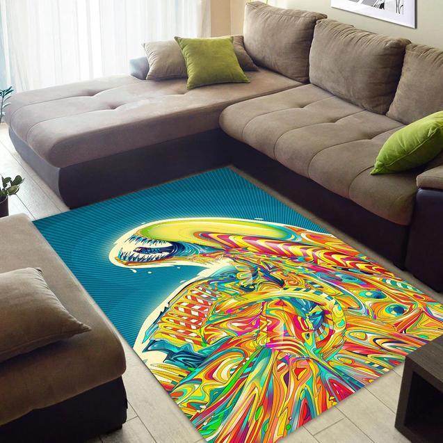 Aliens Xenomorph Abstract Art Area Rectangle Rug