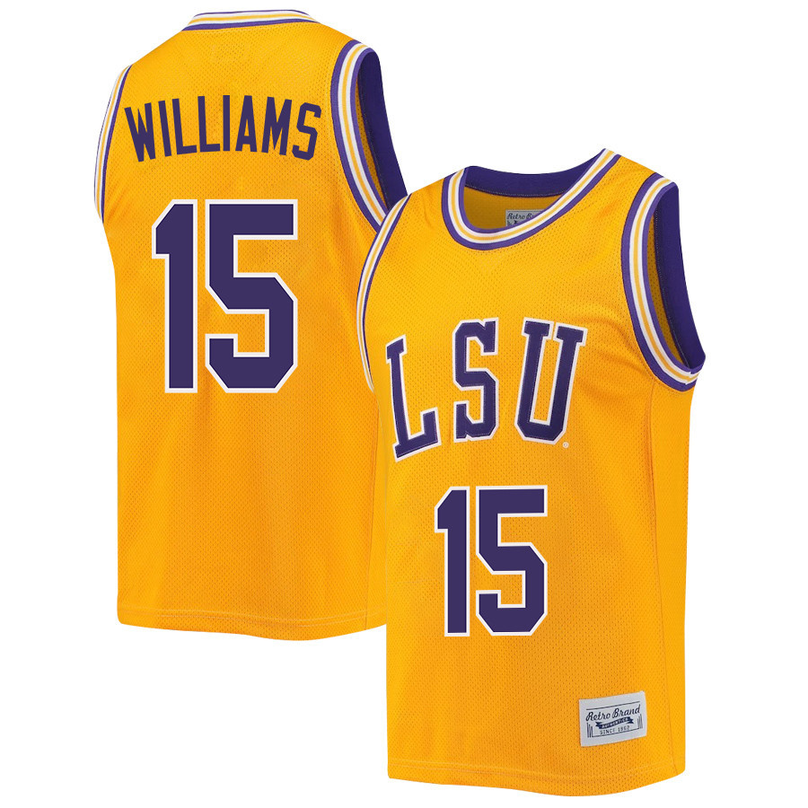 Alisa Williams 15 LSU Tigers 2023 NCAA  Stitched Jersey Retro- Gold