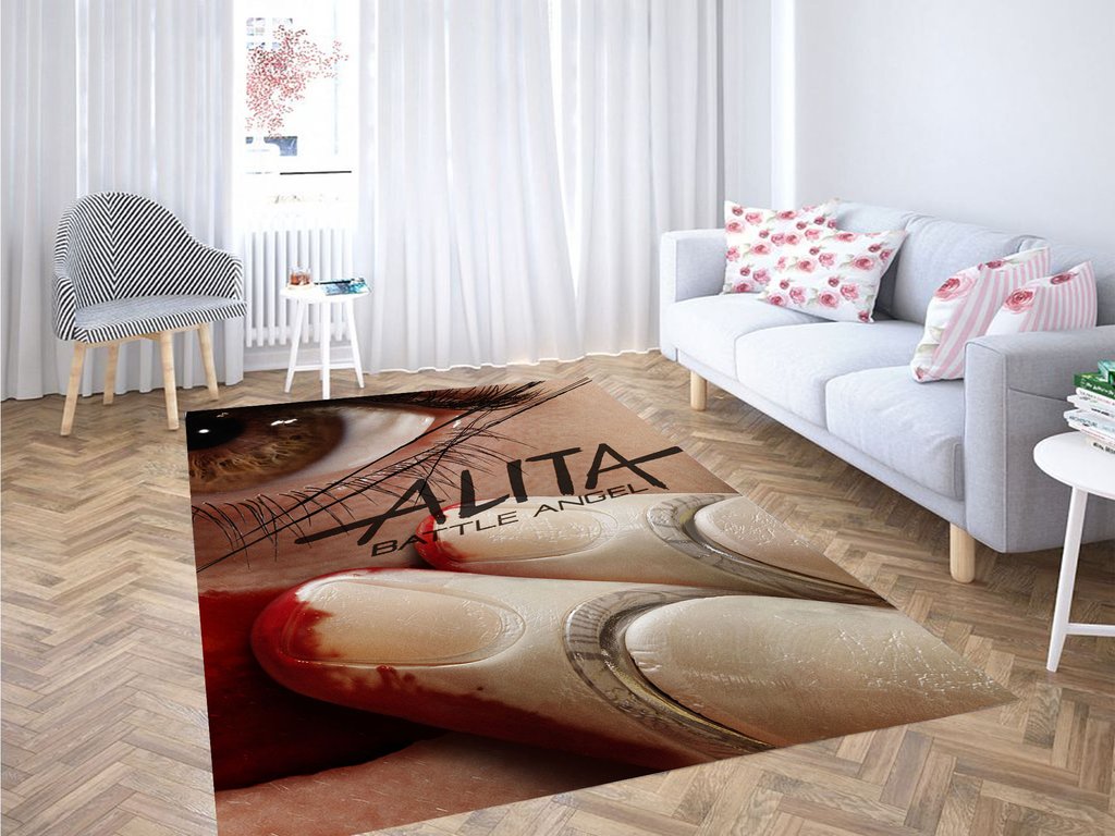 Alita Battle Angel Font Living Room Modern Carpet Rectangle Rug