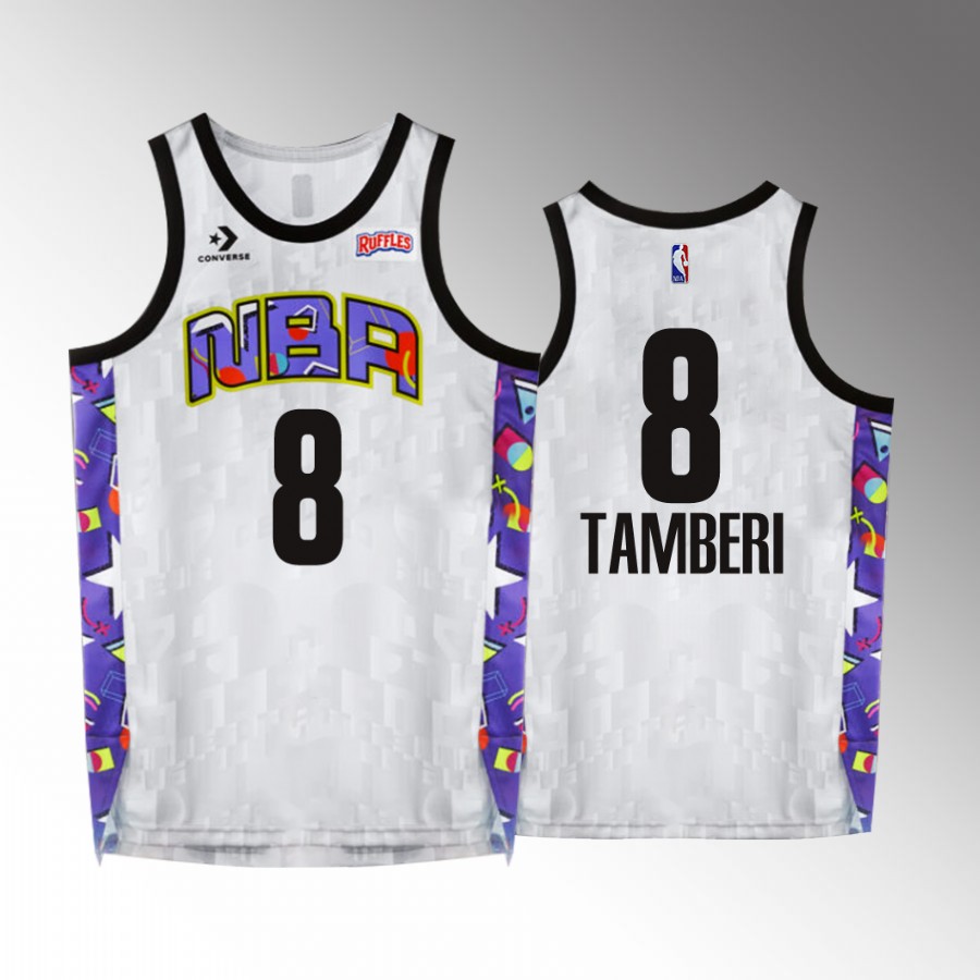 All-Star 2022 NBA Celebrity Game Gianmarco Tamberi Team Nique #8 White Jersey Olympic high jump champion