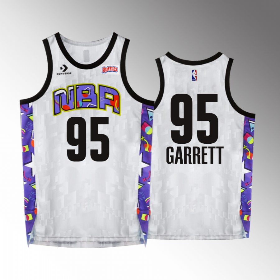 All-Star 2022 NBA Celebrity Game Myles Garrett Team Nique #95 White Jersey NFL player