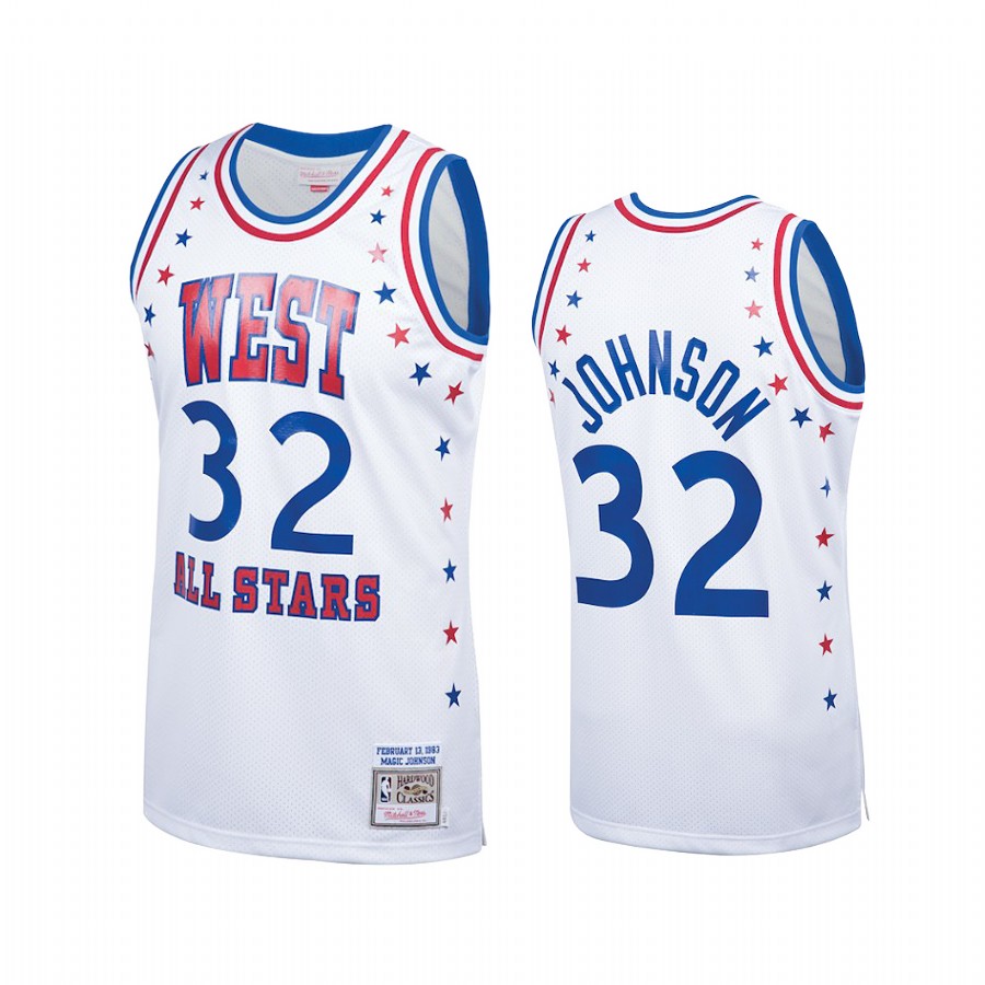 All-Star Magic Johnson 1983 Hardwood Classics White Jersey