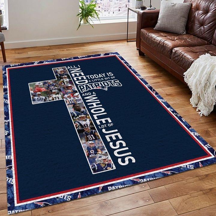 All I Need Today Is A Little Bit Of New England Patriots And A Whole Lot Of Jesus Limited Edition Rectangle Rug