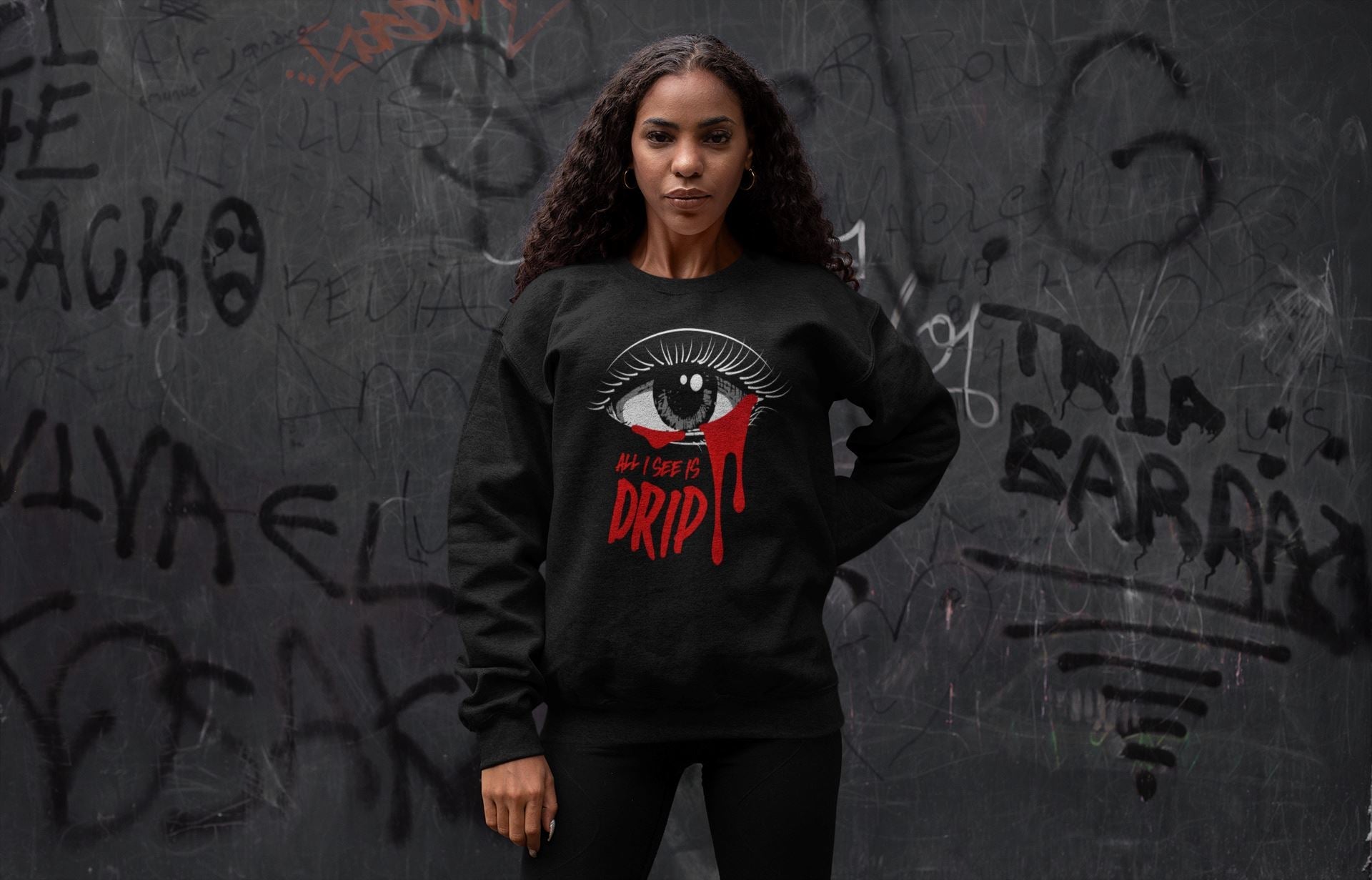All I See Is Drip Unisex Sweater – Air Jordan 12 Playoffs, Sneakers Matching Sweater