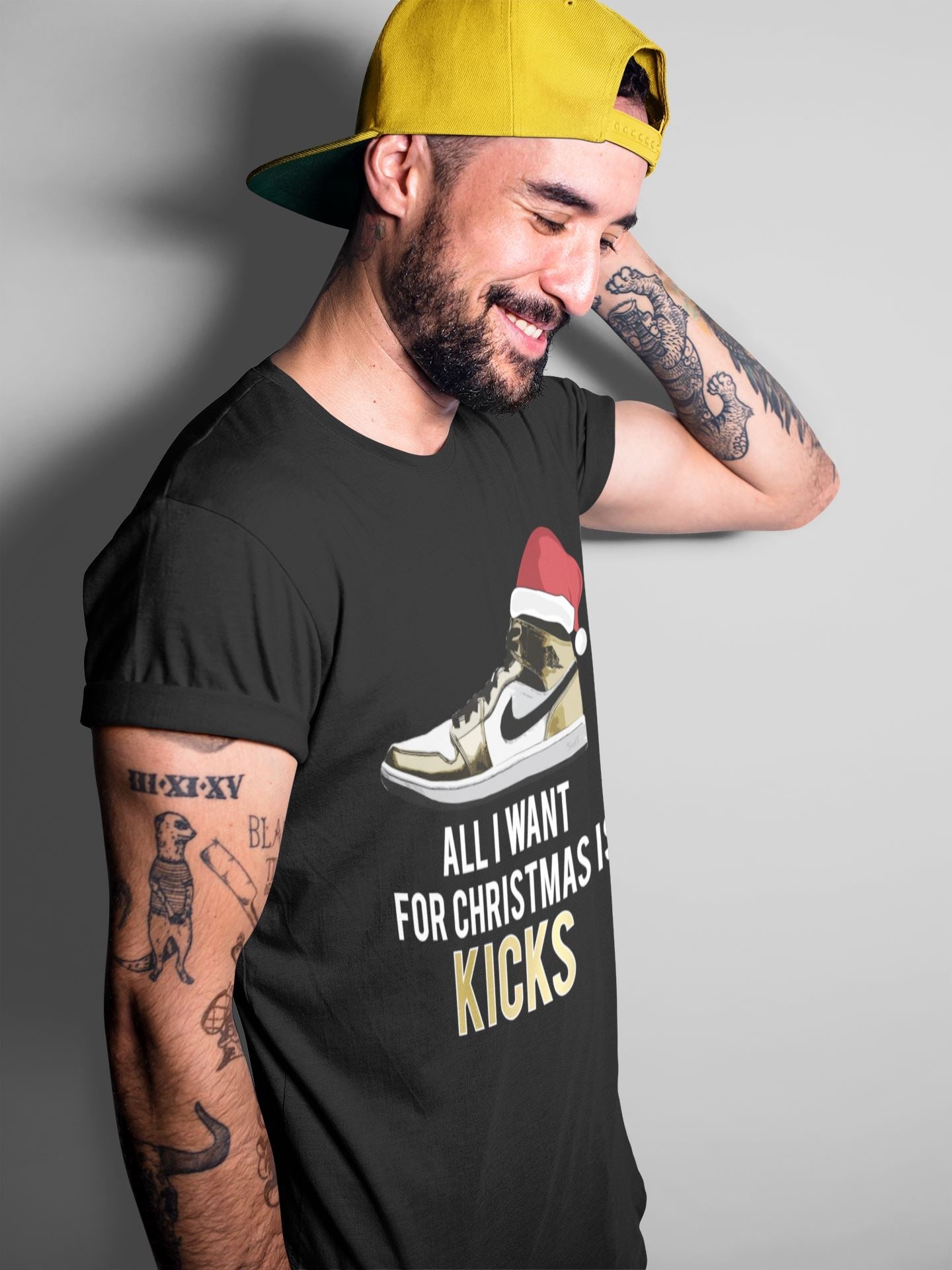 All I Want For Christmas Is Kicks Unisex Sweater – Air Jordan 1 Metallic Gold, Sneakers Matching Sweater
