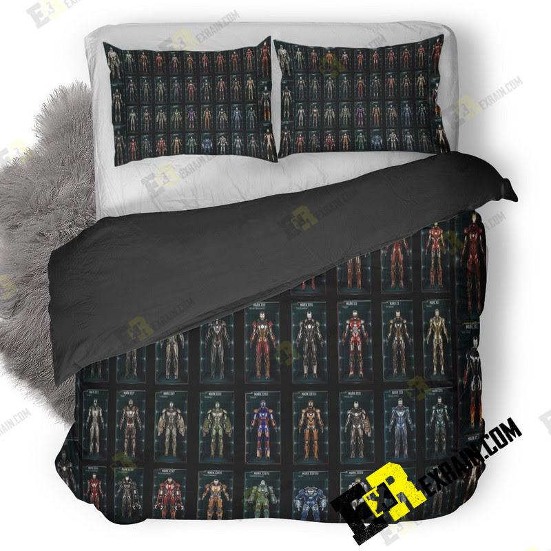 All Iron Man Suits 3D Customized Duvet Cover Bedding Set