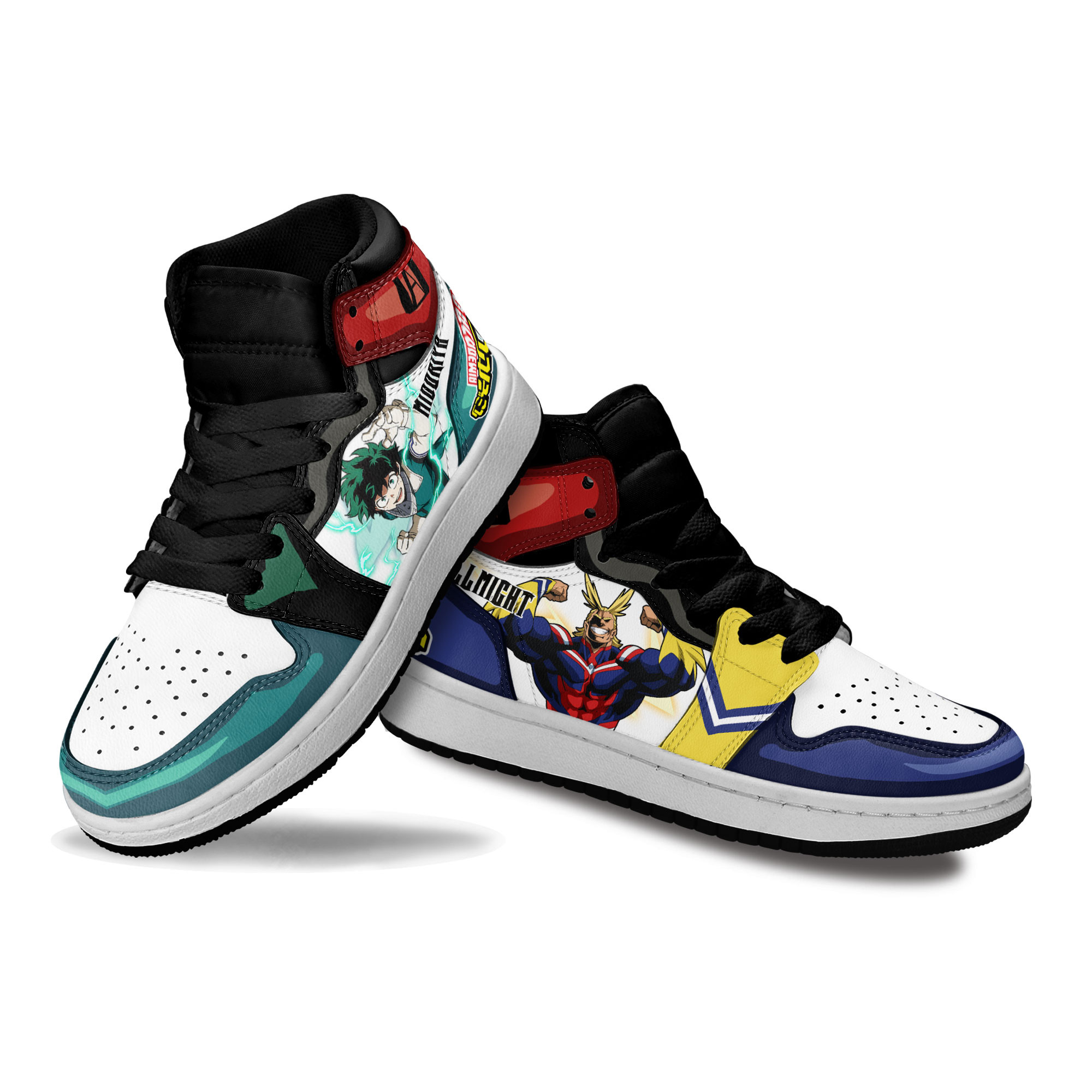 All Might and Izuku Midoriya Kids Sneakers Custom My Hero Academia Anime Shoes For Kids