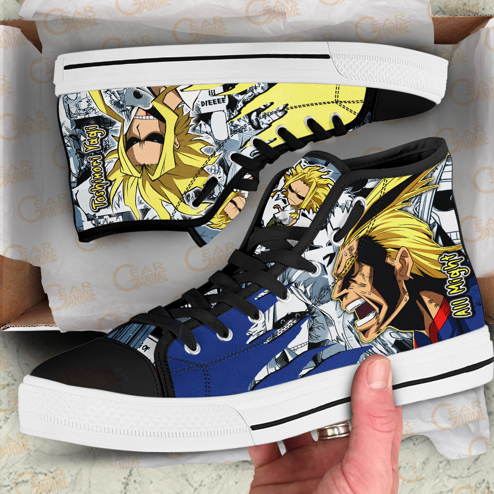 All Might High Top Shoes Custom My Hero Academia Anime Sneakers