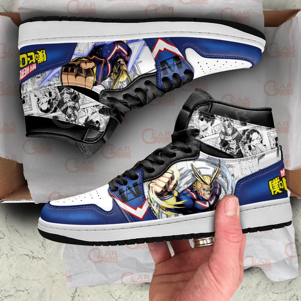 All Might JD1s Sneakers My Hero Academia Anime Shoes Mix Manga, Air Jordan Hightop