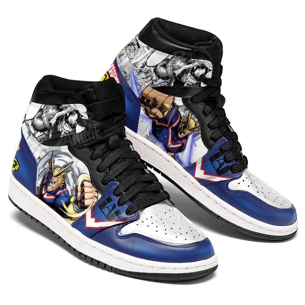 All Might JD1s Sneakers My Hero Academia Anime Shoes Mix Manga, Air Jordan Hightop