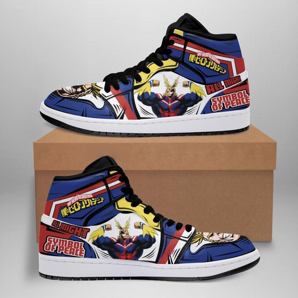 All Might My Hero Academia Anime High Top Air Jordan Sneaker, Air Jordan Hightop