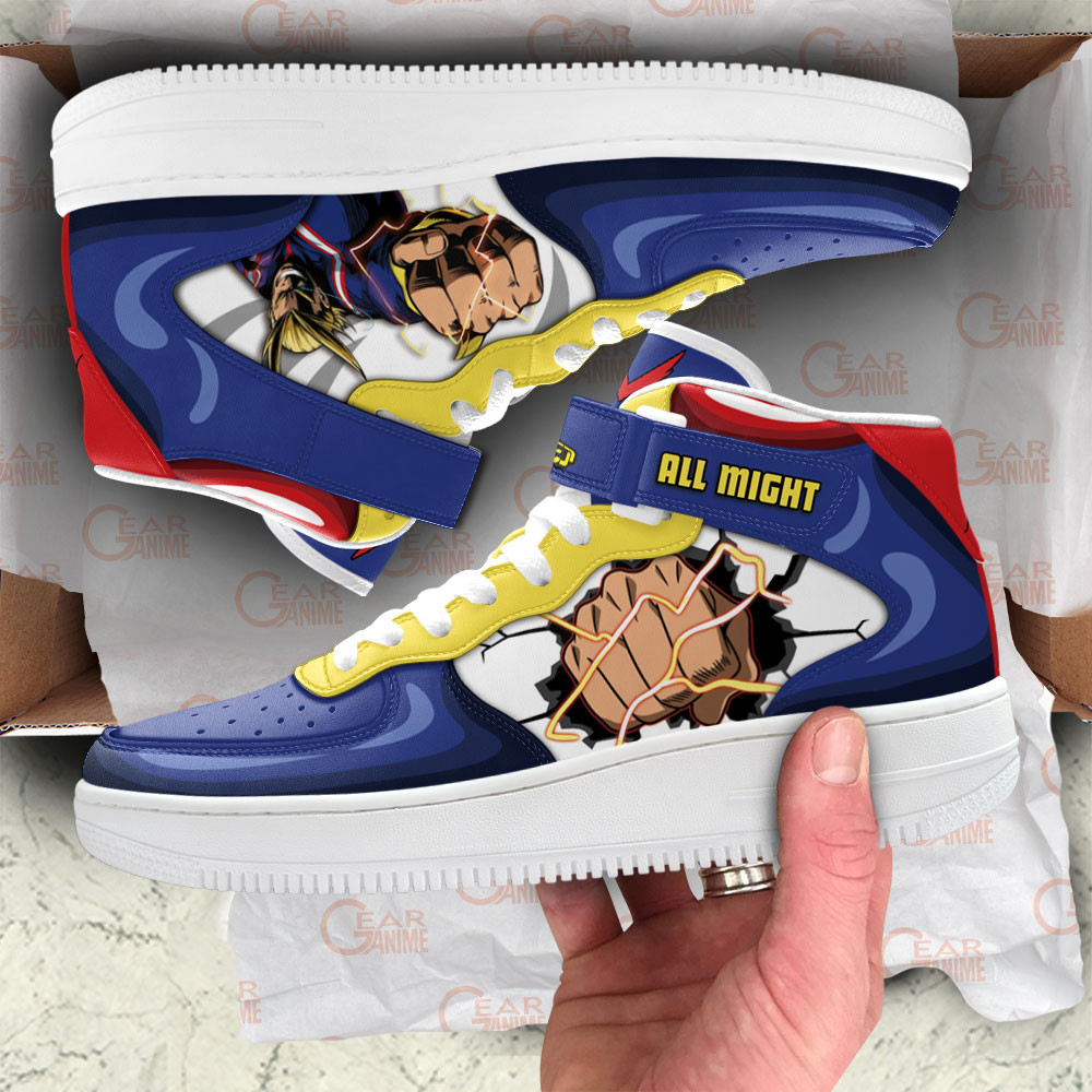 All Might Sneakers Air Mid My Hero Academia Anime Shoes