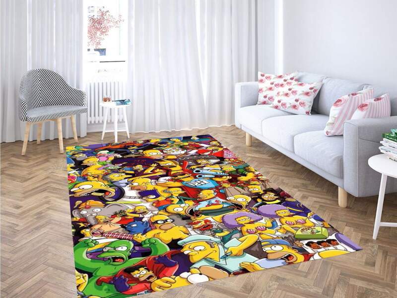 All Simpsons Characters Carpet Rectangle Rug