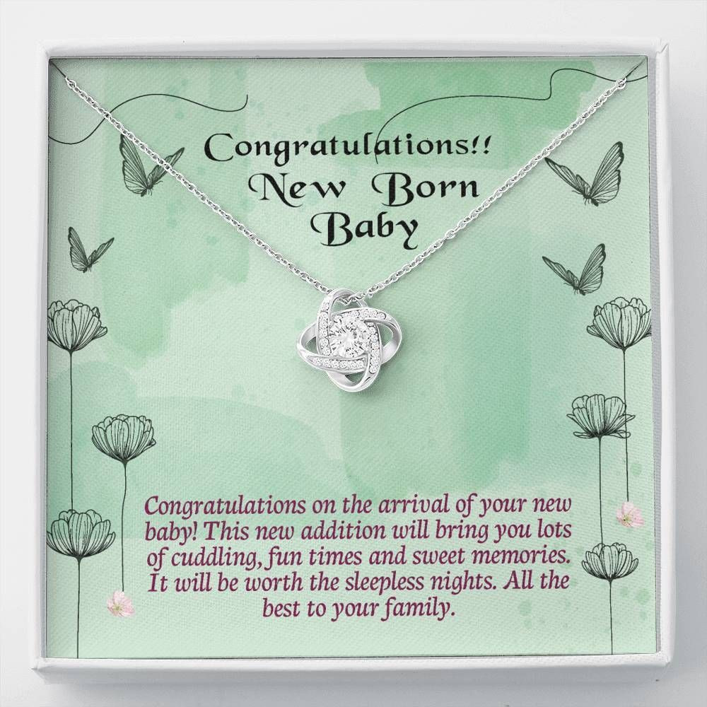 All The Best To Your Family Love Knot Necklace For Mom To Be