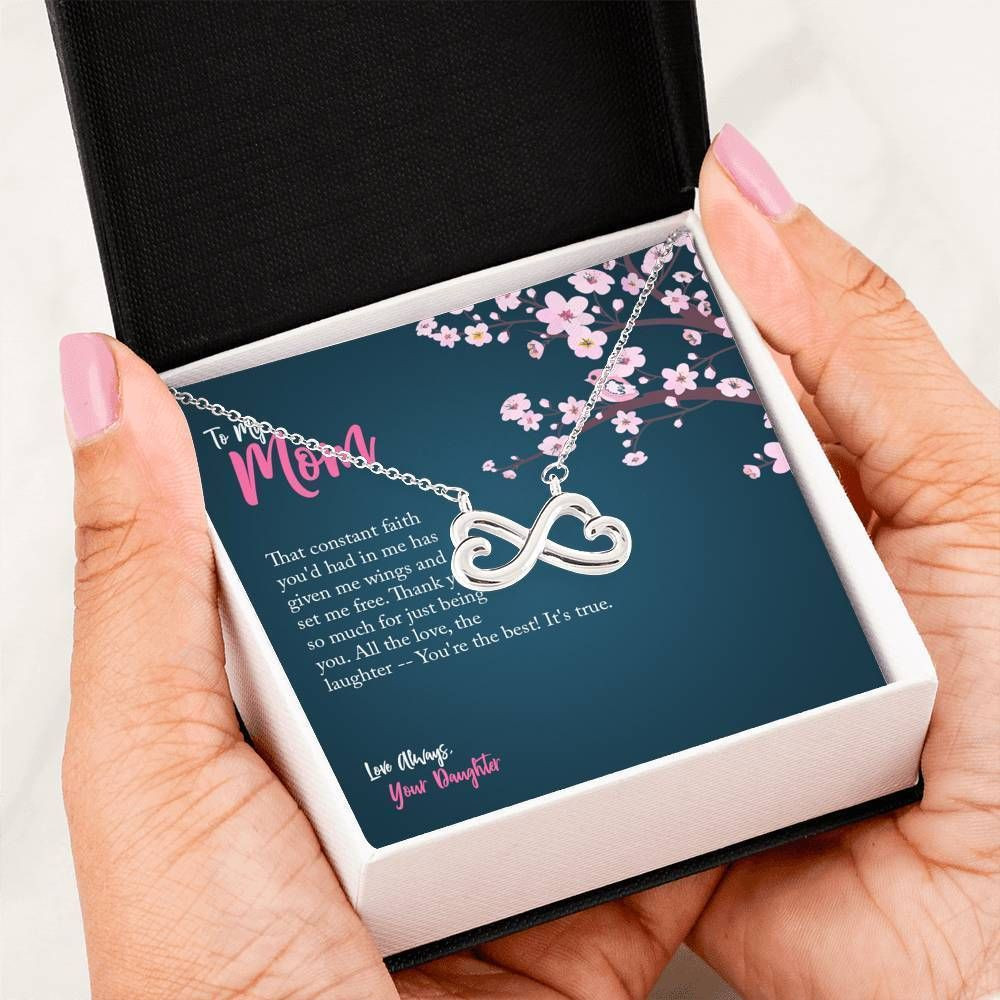 All The Love And Laughter Infinity Heart Necklace Gift For Mom