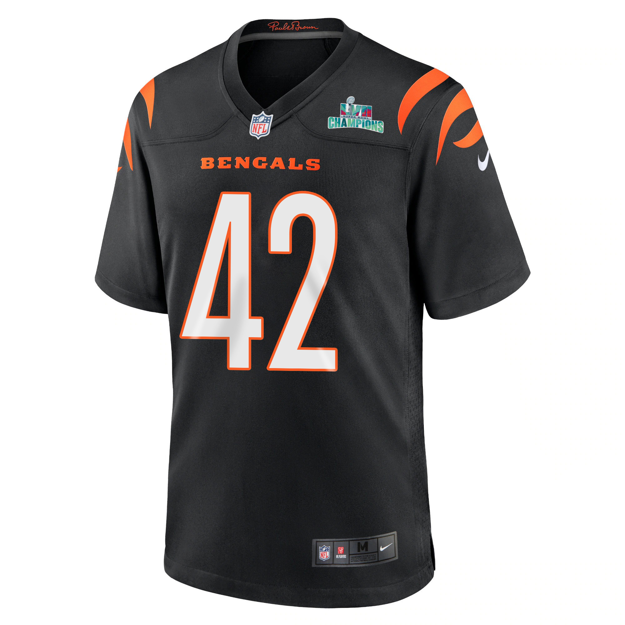 Allan George 42 Cincinnati Bengals Super Bowl LVII Champions Men Game Stitched Jersey – Black