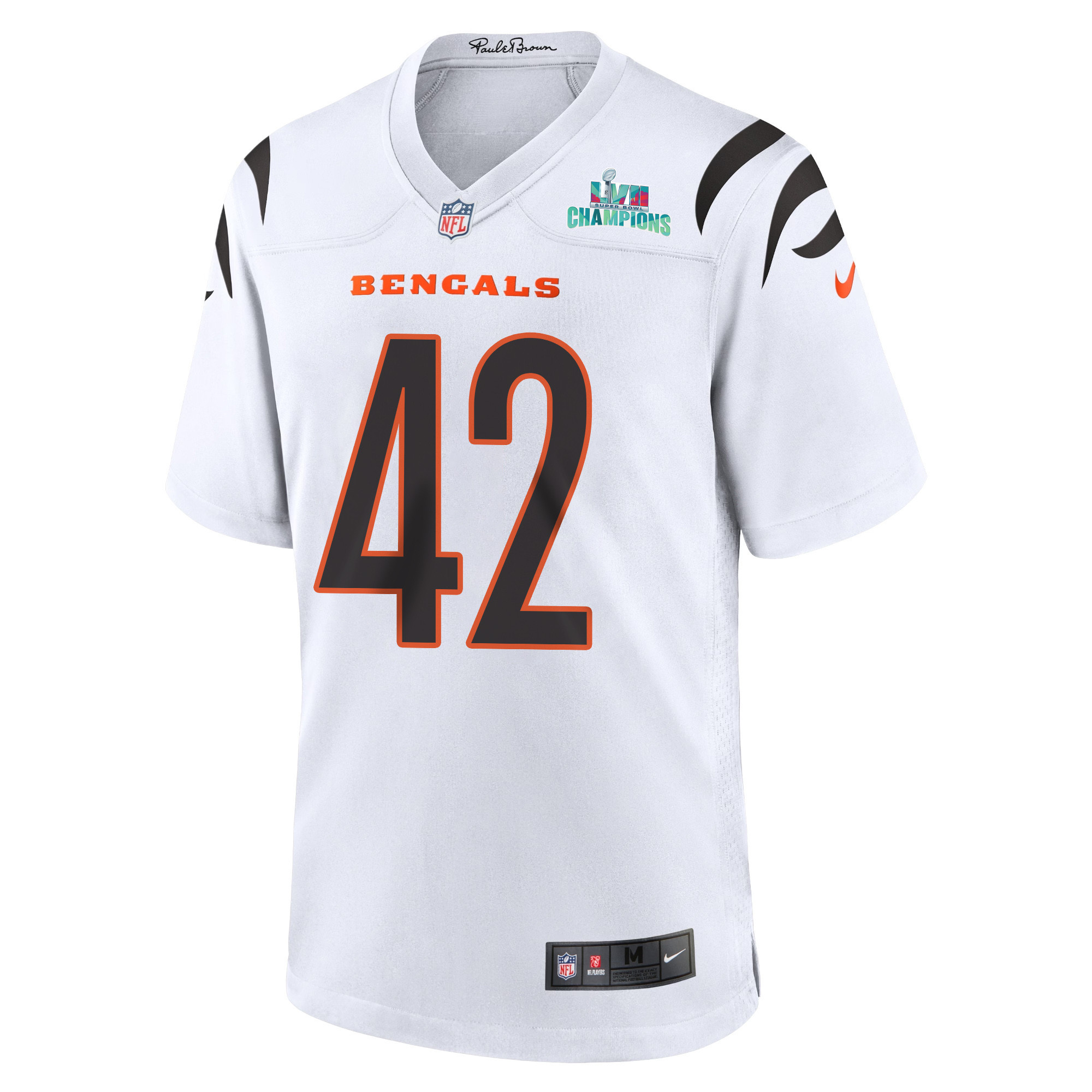 Allan George 42 Cincinnati Bengals Super Bowl LVII Champions Men Game Stitched Jersey – White