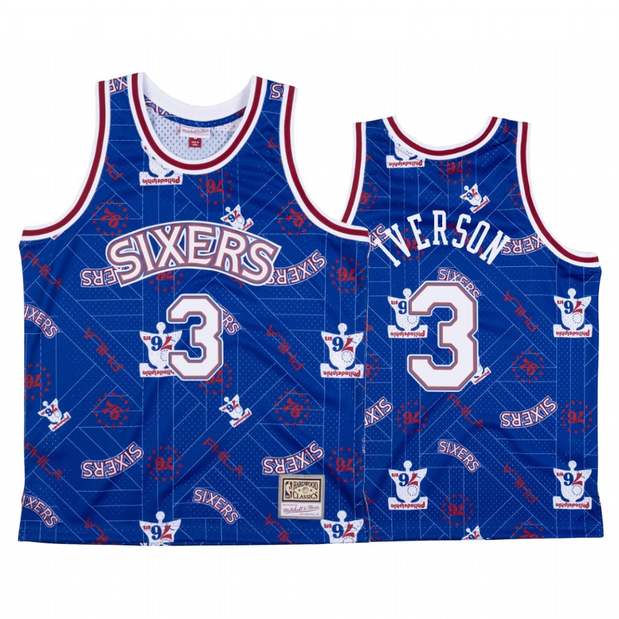 Allen Iverson #3 Philadelphia 76ers Blue Tear Up Pack Jersey