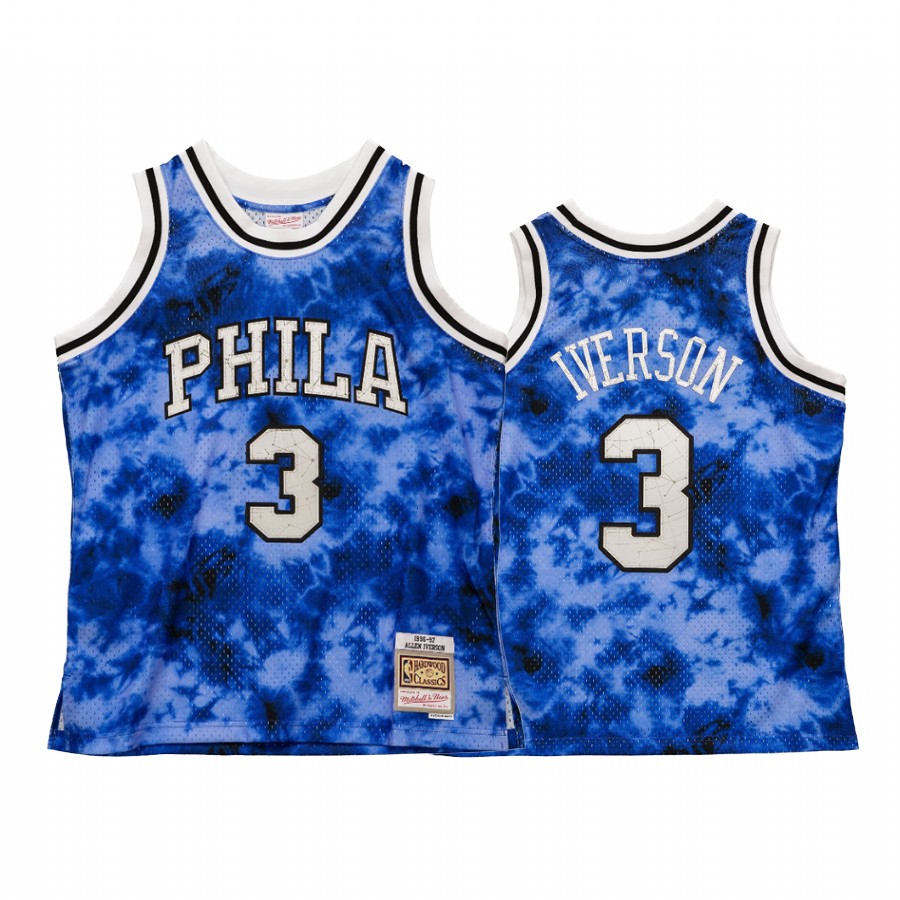 Allen Iverson #3 Philadelphia 76ers Galaxy Jersey Royal
