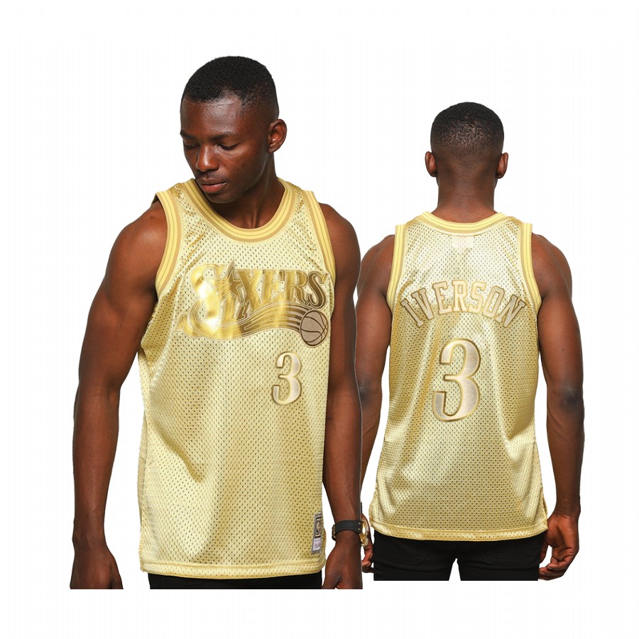Allen Iverson #3 Philadelphia 76ers Golden Midas SM Jersey