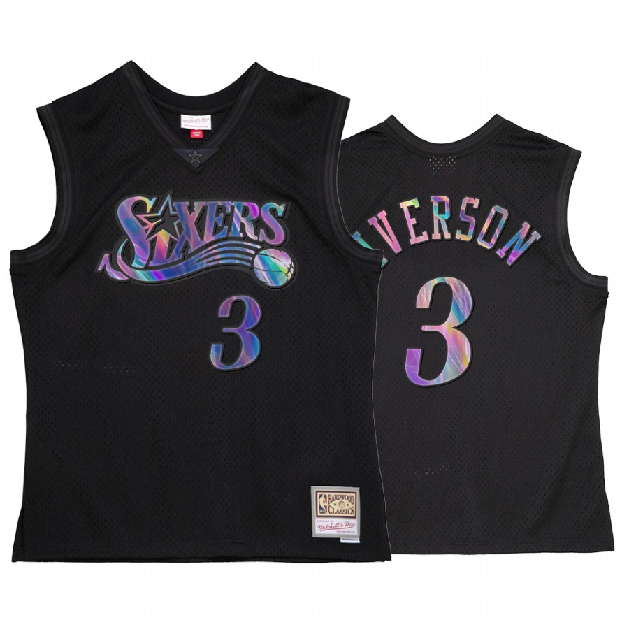 Allen Iverson #3 Philadelphia 76ers Iridescent Jersey Black