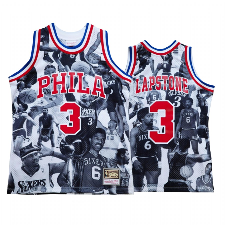 Allen Iverson #3 Philadelphia 76ers Lapstone x Mitchell Ness White Homecourt Collection Jersey