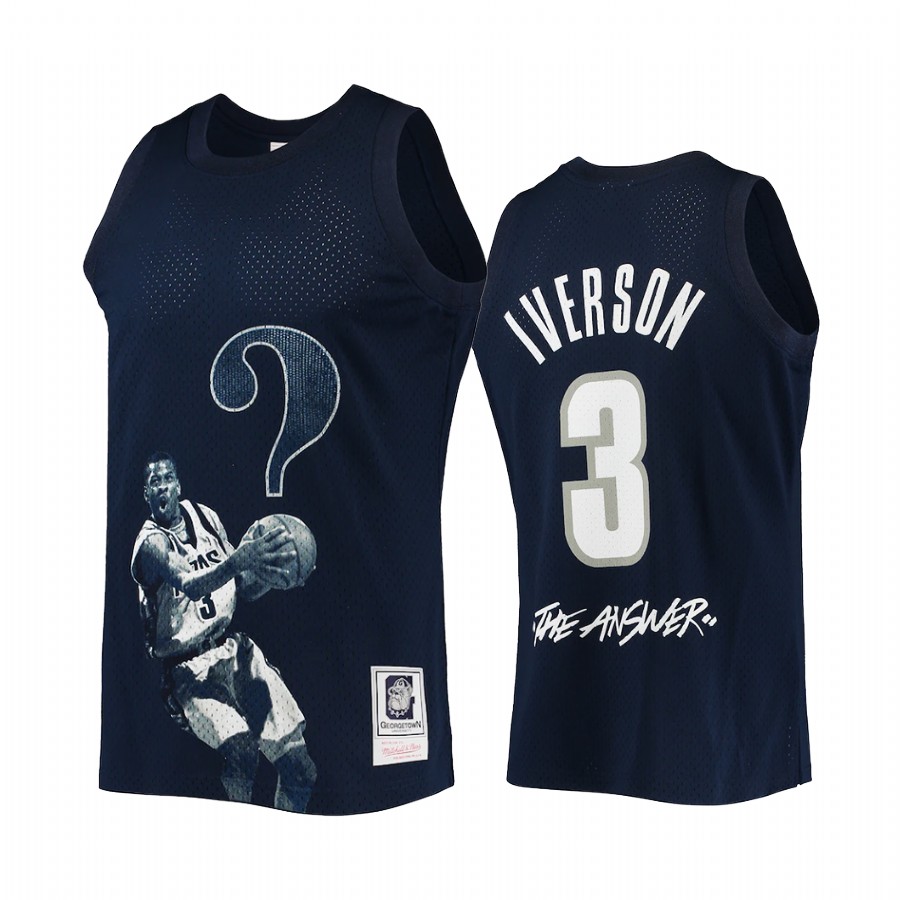 Allen Iverson Georgetown Hoyas Navy Jersey The Answer College Photo
