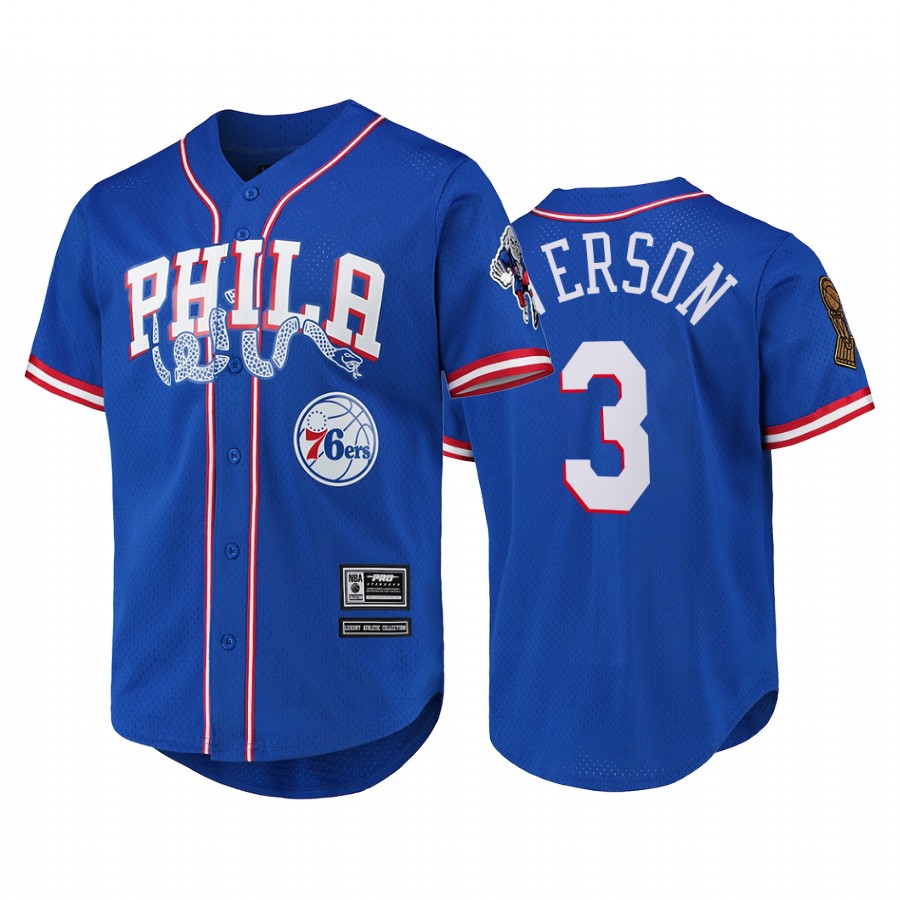 Allen Iverson Philadelphia 76ers Capsule Baseball #3 Royal Pro Standard Jersey