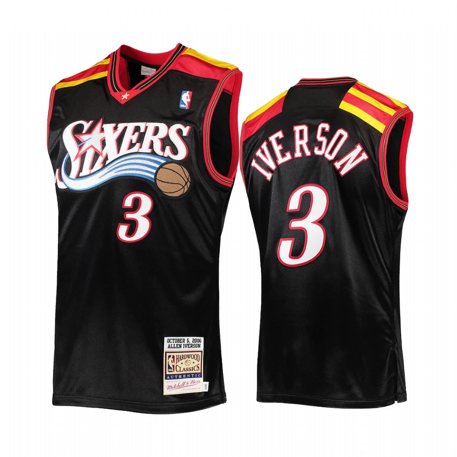 Allen Iverson Philadelphia 76ers Hardwood Classics 2006 Black Jersey