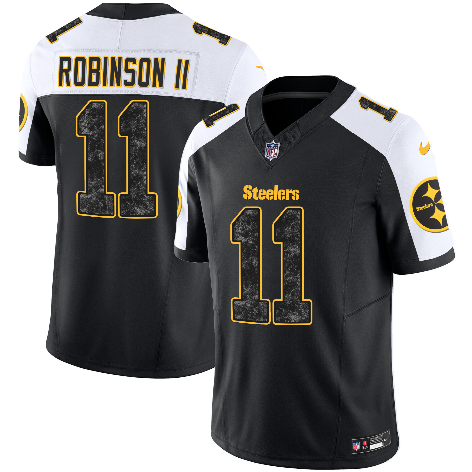 Allen Robinson II Men's Pittsburgh Steelers Grunge Vapor Limited Alternate Jersey - All Stitched
