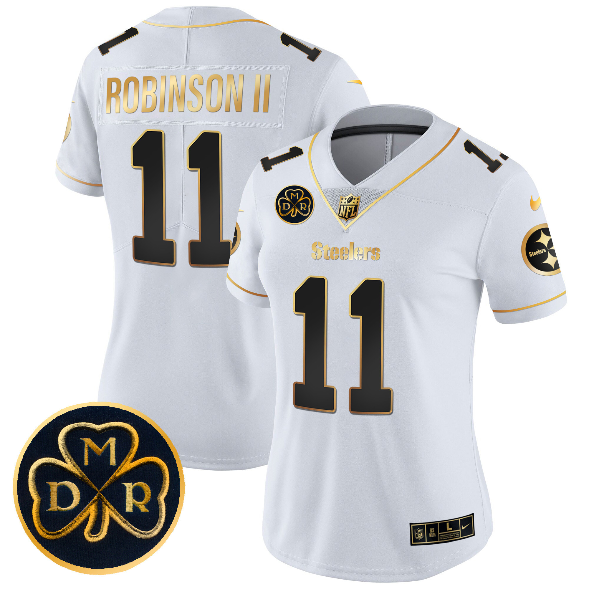 Allen Robinson II Women's Pittsburgh Steelers DMR Patch Gold Vapor Limited White Gold Jersey - All Stitched