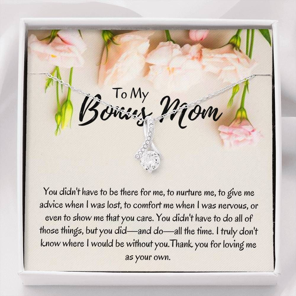 Alluring Beauty Necklace Gift For Mom Bonus Mom Thanks For Loving Me