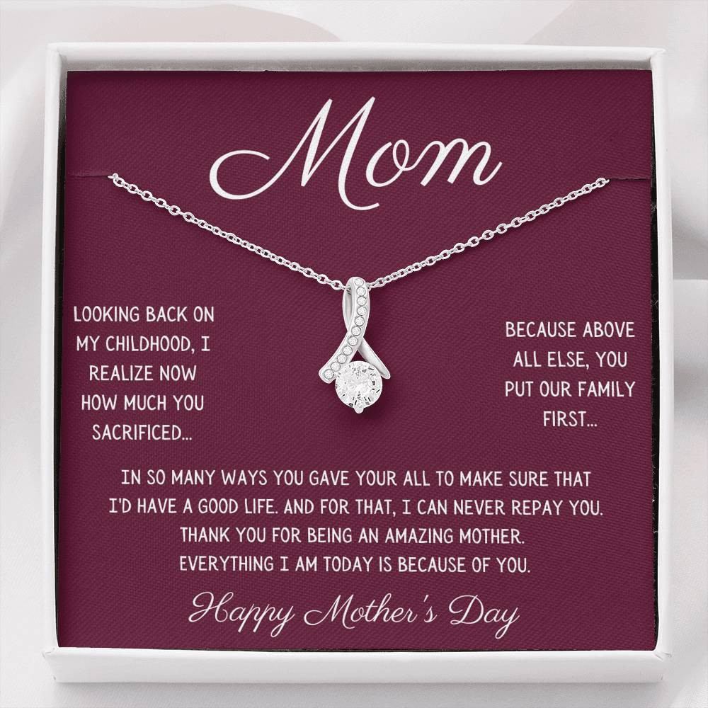 Alluring Beauty Necklace Gift For Mom Looking Back On My Childhood Happy Mother’s Day