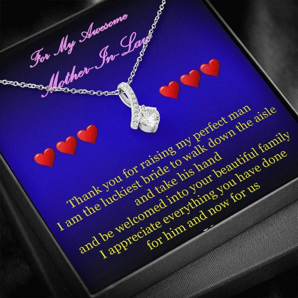 Alluring Beauty Necklace Gift For Mother In Law I Appreciate Everything You Have Done For Us