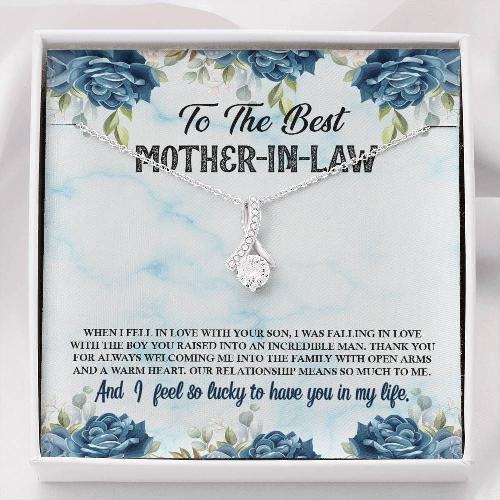 Alluring Beauty Necklace Gift For Mother In Law I Feel So Lucky To Have You In Life