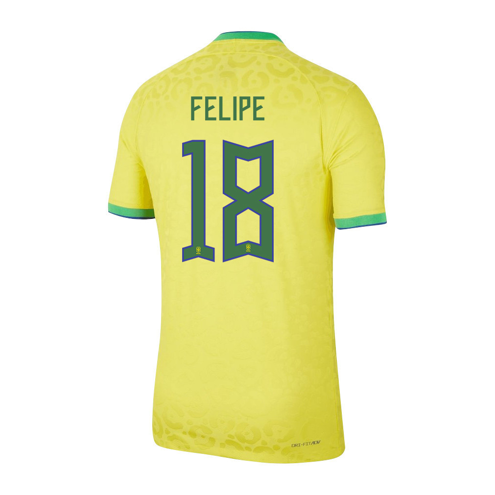 Almeida Monteiro 18 Brazil National Team 2022 Qatar World Cup Home Men Soccer Jersey – Yellow