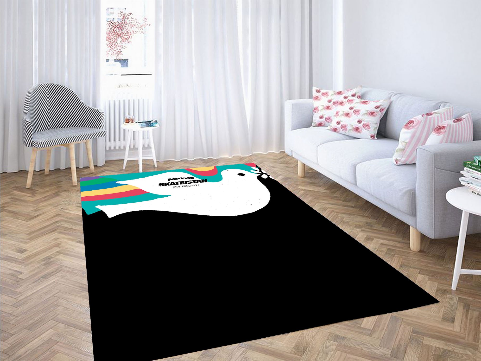 Almost Skateistan Sky Brown Brand Carpet Rectangle Rug