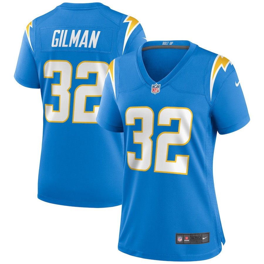Alohi Gilman 32 Los Angeles Chargers Women’s Game Stitched Jersey – Powder Blue